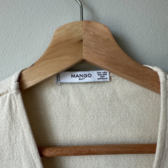 Mango Cream Open Front Structured Cardigan | Size Medium - Picture 3 of 5